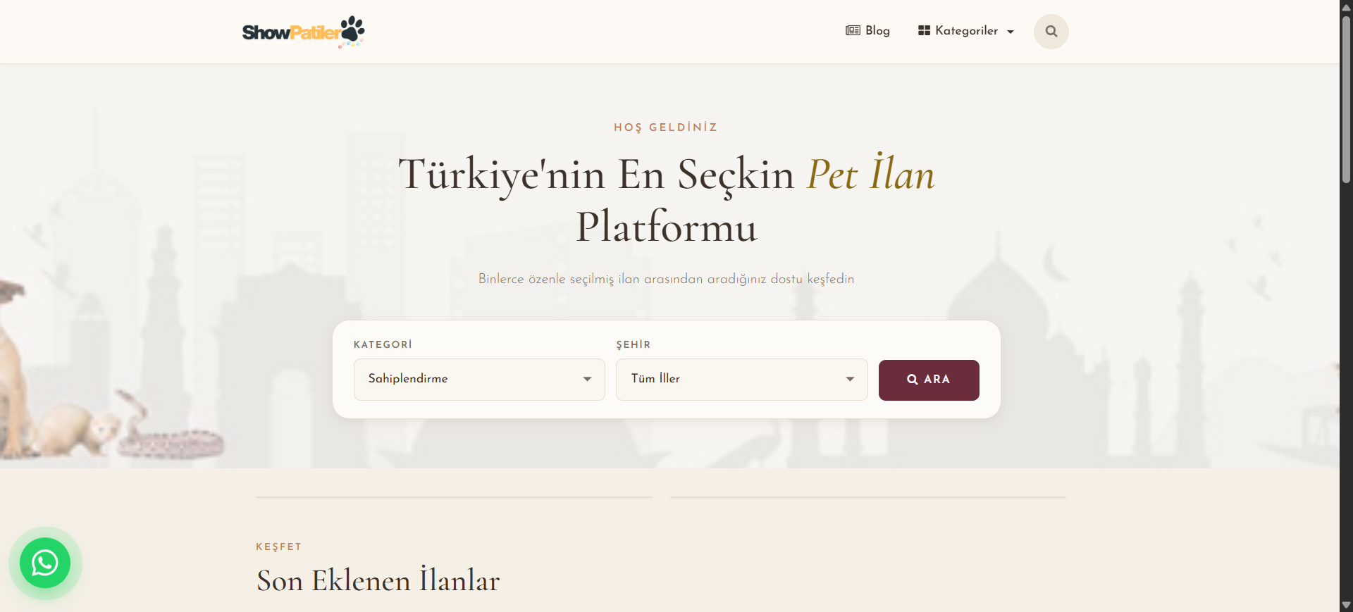 Evcil Hayvan Sahiplendirme Platformu