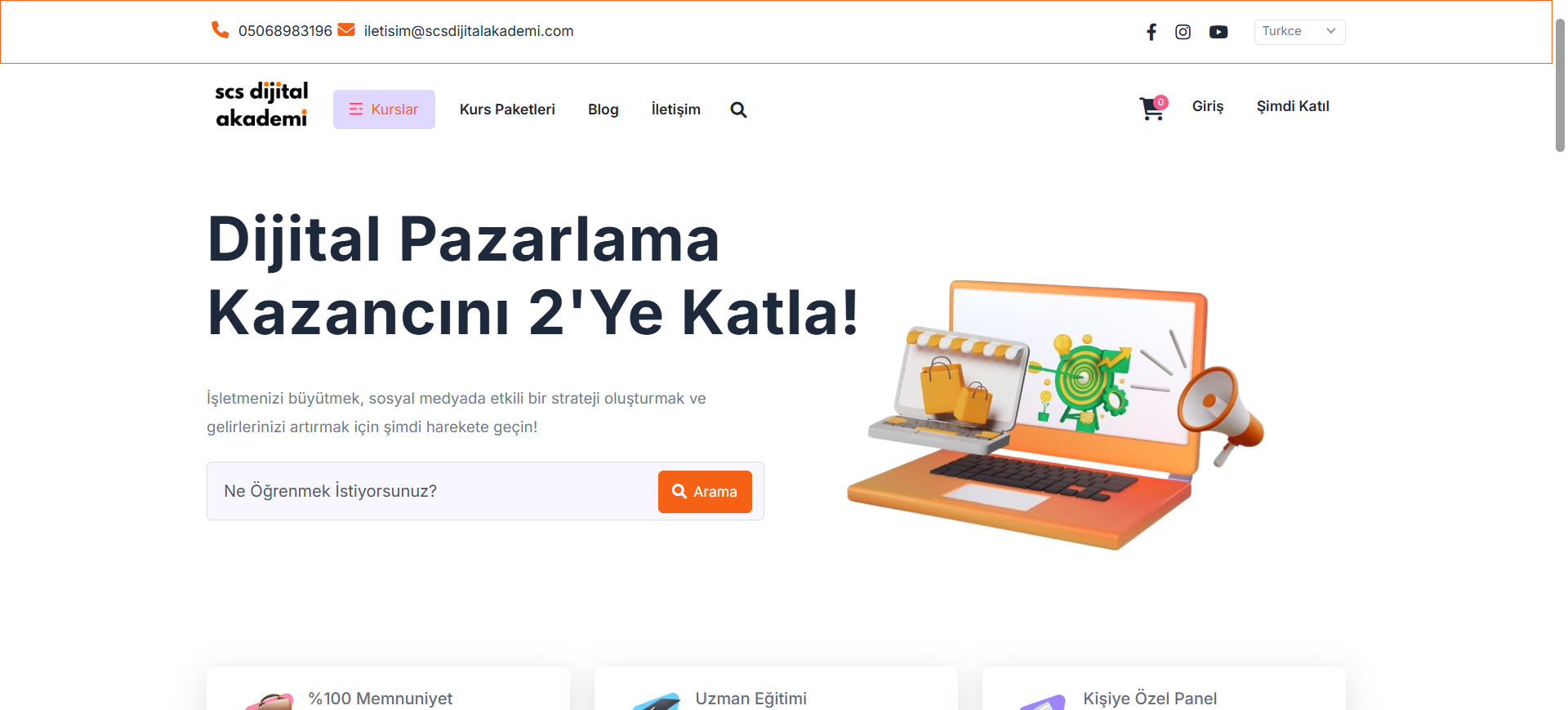 SCS Dijital Akademi - Web Site Projesi